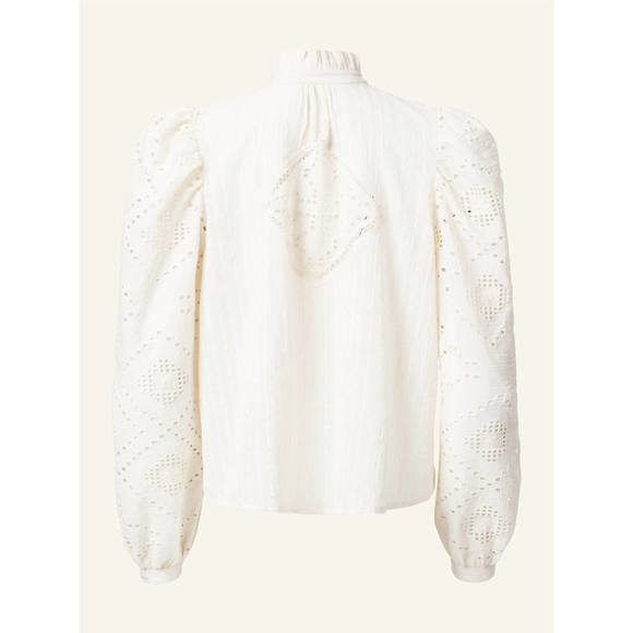 NEW ALIX OF BOHEMIA annabel pearl eyelet shirt in ivory - Picture 8 of 8